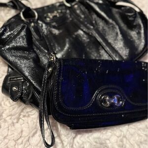 Michael Kors Black and Blue Clutch Set